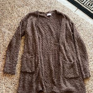 Long brown cardigan